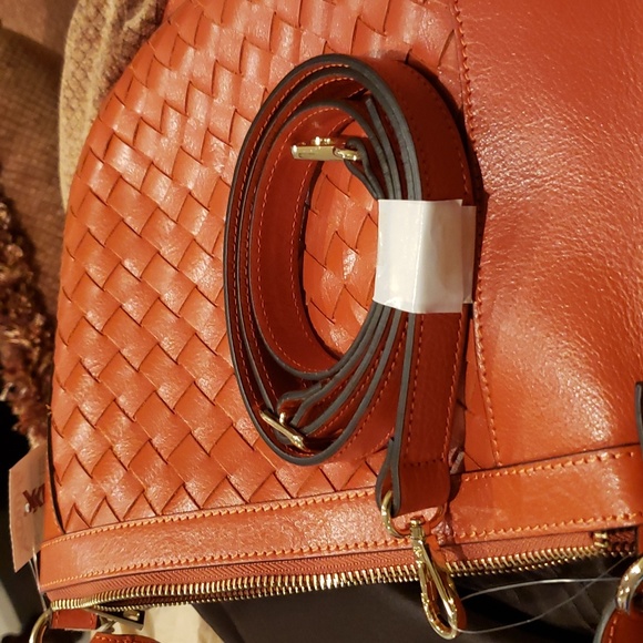 Made in Italy Anna Paola burnt orange leather shoulder bag. Medium size. NWT - Picture 5 of 7